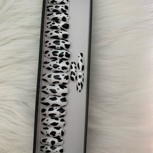 Long coffin cow print press on nails